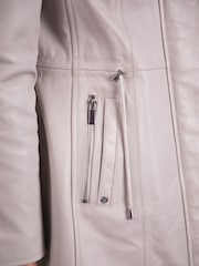 Lakeland Leather Grey Ambleside Hooded Leather Coat - Image 9 of 9