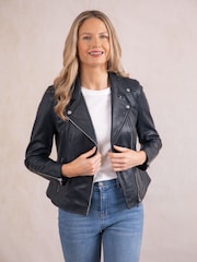 Lakeland Leather Blue Tarraby Biker Jacket - Image 2 of 9