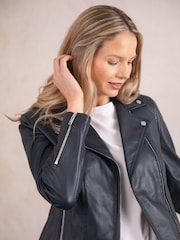 Lakeland Leather Blue Tarraby Biker Jacket - Image 6 of 9