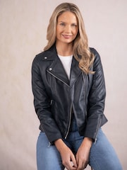 Lakeland Leather Blue Tarraby Biker Jacket - Image 9 of 9