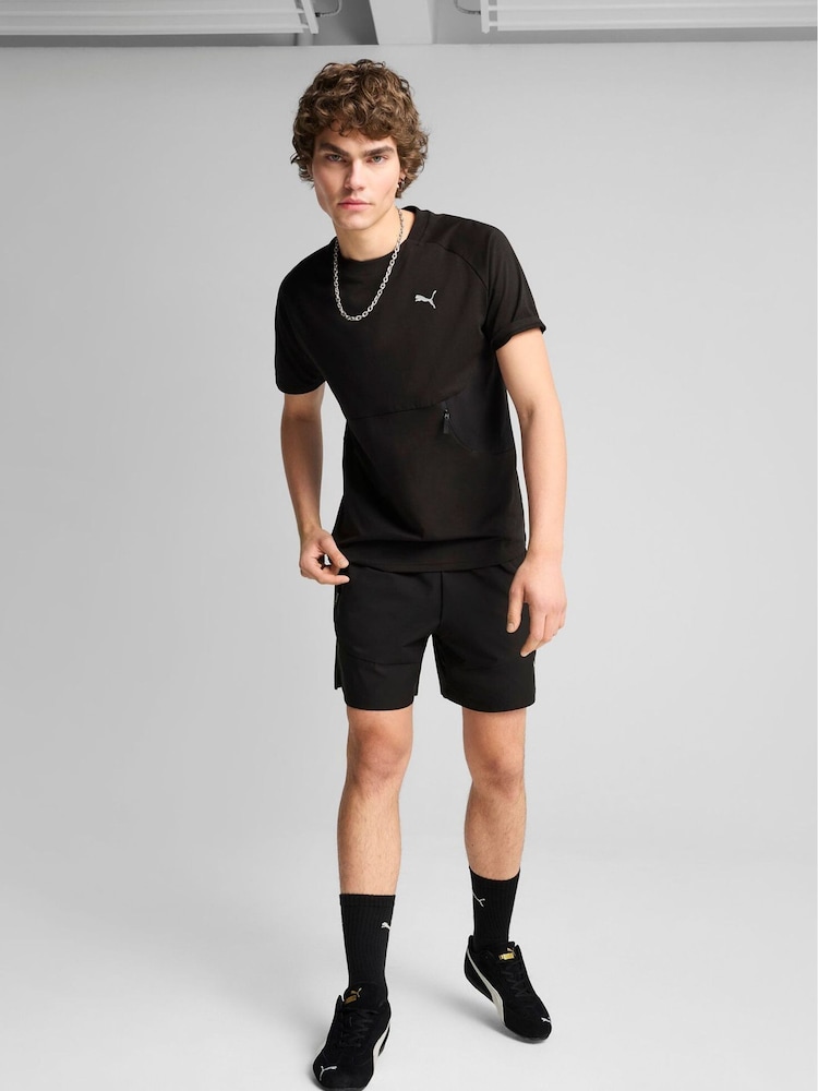 Puma Black Mens Pumatech Relaxed 6" Shorts - Image 1 of 3
