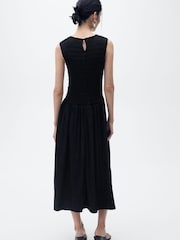 Mango Black Sleeveless Flared Maxi Dress - Image 3 of 6