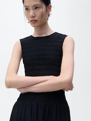 Mango Black Sleeveless Flared Maxi Dress - Image 4 of 6