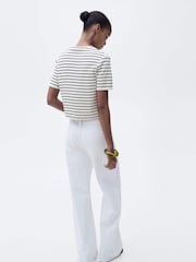 Mango Blue Short Sleeve Stripe Cardigan - Image 3 of 6
