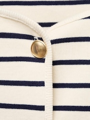 Mango Blue Short Sleeve Stripe Cardigan - Image 6 of 6