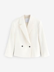 Mango White Contrast Button Double Breasted Blazer - Image 1 of 1