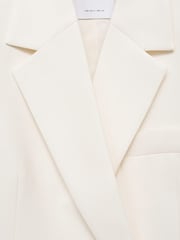 Mango White Contrast Button Double Breasted Blazer - Image 6 of 6