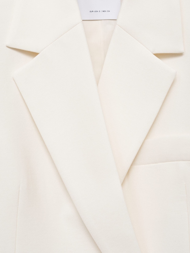 Mango White Contrast Button Double Breasted Blazer - Image 6 of 6