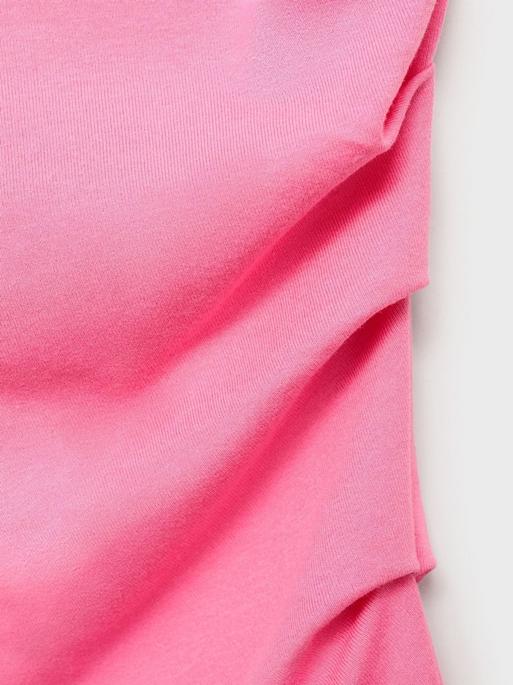 Mango Pink Asymmetrical Fitted Tank Top - Image 6 of 6