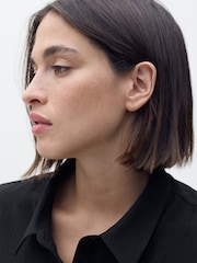 Mango Black Short Sleeve Pleated Shirt - Image 3 of 4