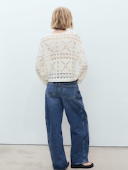 Mango Cream Openwork Knitted Sweater - Image 2 of 7