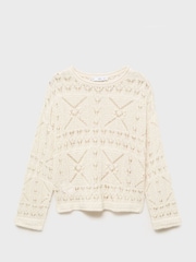 Mango Cream Openwork Knitted Sweater - Image 6 of 7