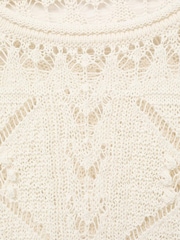 Mango Cream Openwork Knitted Sweater - Image 7 of 7