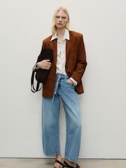 Mango Blue Mango Barrel Leg Tie Waist Kika Jeans - Image 2 of 6