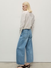 Mango Blue Mango Barrel Leg Tie Waist Kika Jeans - Image 3 of 6