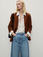 Mango Blue Mango Barrel Leg Tie Waist Kika Jeans - Image 4 of 6