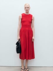 Mango Red Sleeveless Flared Maxi Dress - Image 1 of 6