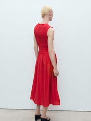 Mango Red Sleeveless Flared Maxi Dress - Image 2 of 6