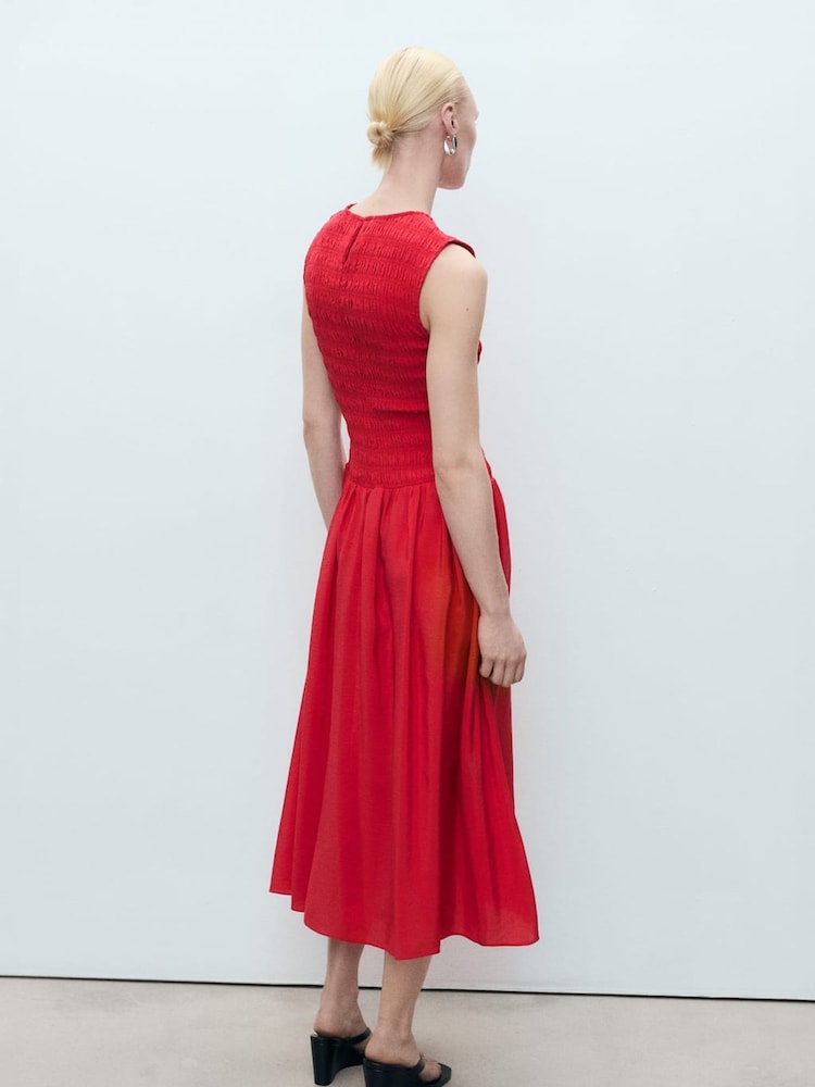 Mango Red Sleeveless Flared Maxi Dress - Image 2 of 6