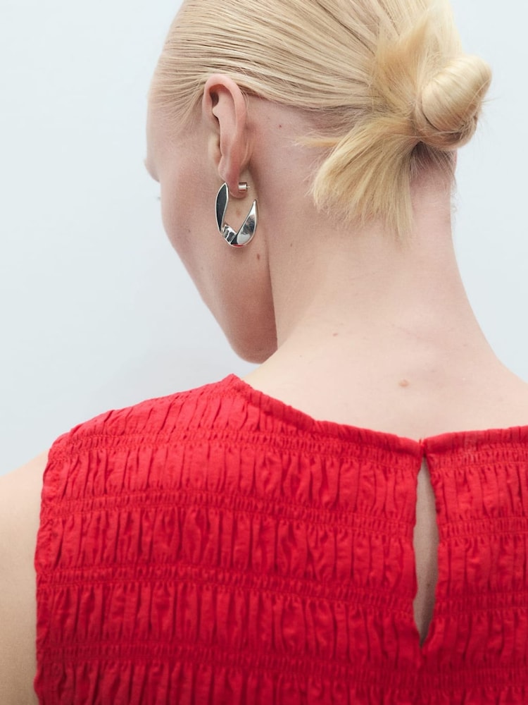 Buy Mango Red Sleeveless Shirred Body Dropped Waist Midi Dress from Next USA Buy Mango Red Sleeveless Shirred Body Dropped Waist Midi Dress from Next USA