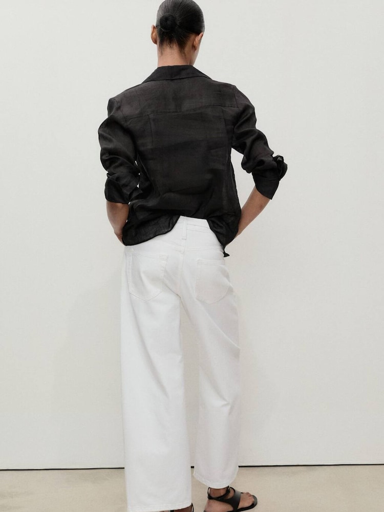 Mango White Mango Barrel Leg Tie Waist Kika Jeans - Image 2 of 7