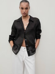 Mango White Mango Barrel Leg Tie Waist Kika Jeans - Image 3 of 7