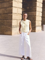 Mango White Mango Barrel Leg Tie Waist Kika Jeans - Image 5 of 7