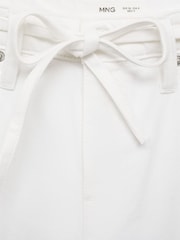 Mango White Mango Barrel Leg Tie Waist Kika Jeans - Image 7 of 7