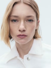 Mango White Crop Denim Jacket - Image 4 of 8