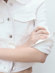 Mango White Crop Denim Jacket - Image 5 of 8