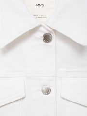 Mango White Crop Denim Jacket - Image 6 of 8