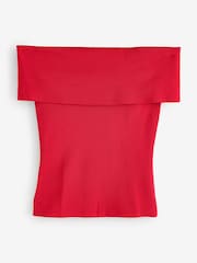 Mango Red Off Shoulder Knit Top - Image 5 of 6