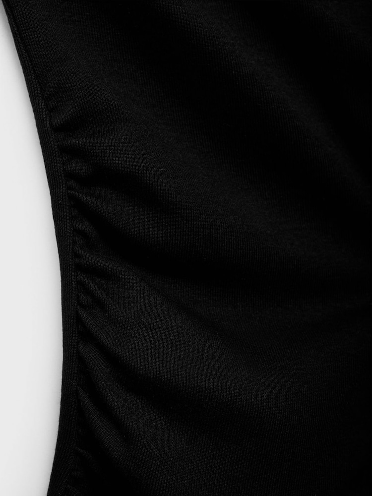 Mango Black Asymmetrical Draped Top - Image 7 of 7