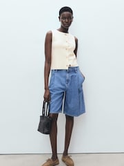 Mango Cream Fine Knit Waistcoat - Image 1 of 6