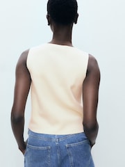 Mango Cream Fine Knit Waistcoat - Image 2 of 6