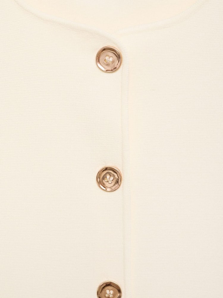 Mango Cream Fine Knit Waistcoat - Image 6 of 6