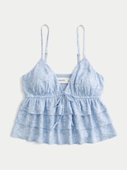 Hollister Blue V-Neck Tiered Babydoll Top - Image 3 of 3