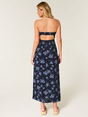 Hollister Blue Strapless Leg Split Max Dress - Image 2 of 3
