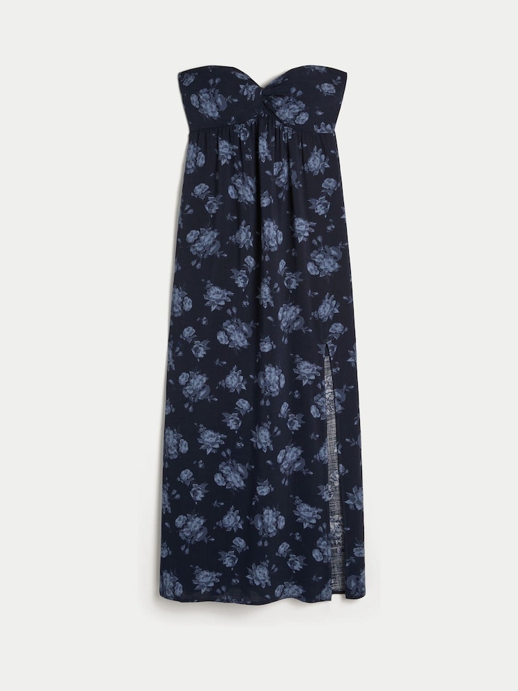 Hollister Blue Strapless Leg Split Max Dress - Image 3 of 3