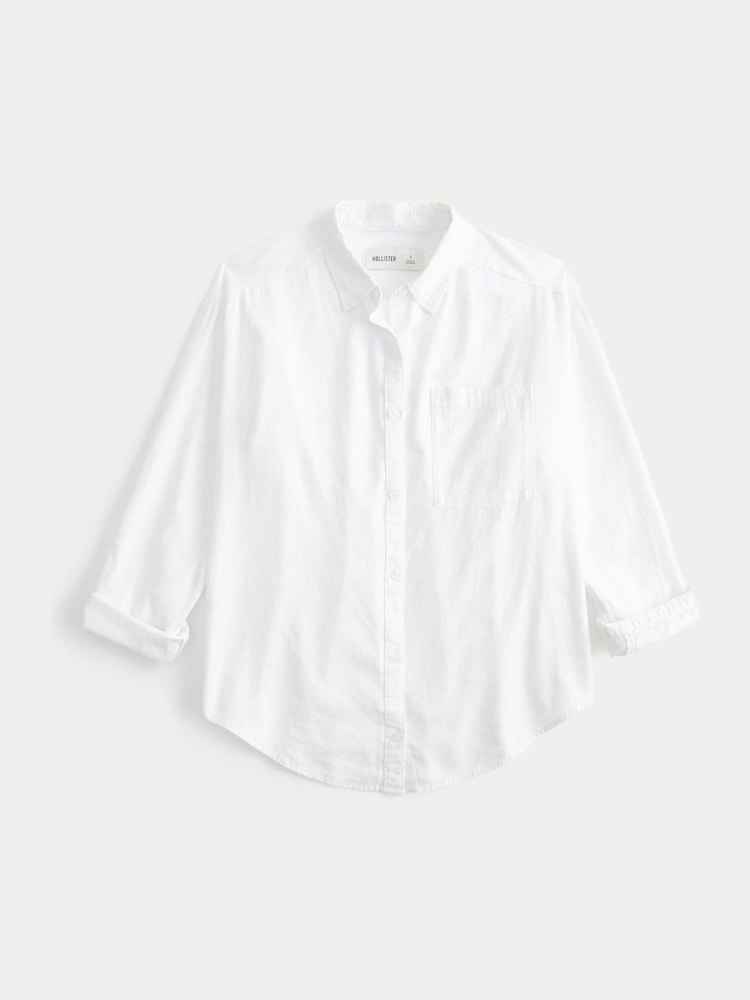 Hollister Classic Linen White Shirt - Image 3 of 3