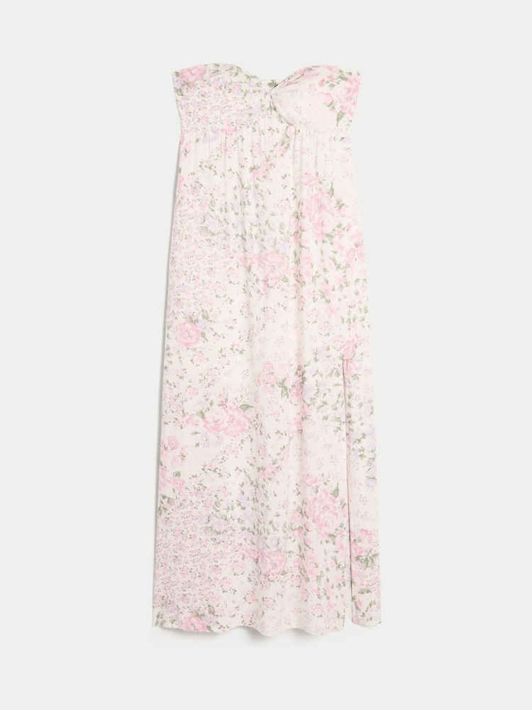 Hollister Strapless Bare Back Twist Bust Midi White Dress - Image 3 of 3