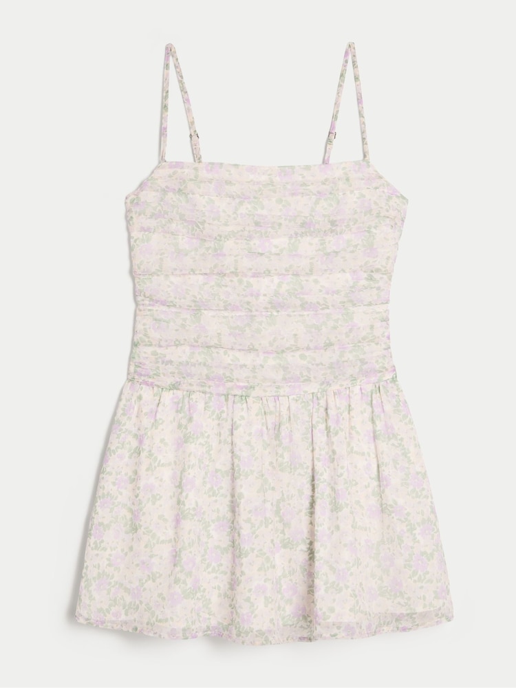 Hollister Cream Chiffon Skort Mini Dress - Image 1 of 2