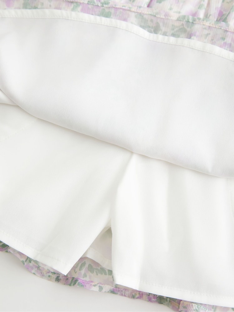 Hollister Cream Chiffon Skort Mini Dress - Image 2 of 2