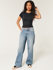 Hollister Crew Neck Black T-Shirt - Image 3 of 4
