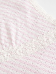 Hollister Pink Lace Pointelle Strappy Top and Shorts Set - Image 4 of 4