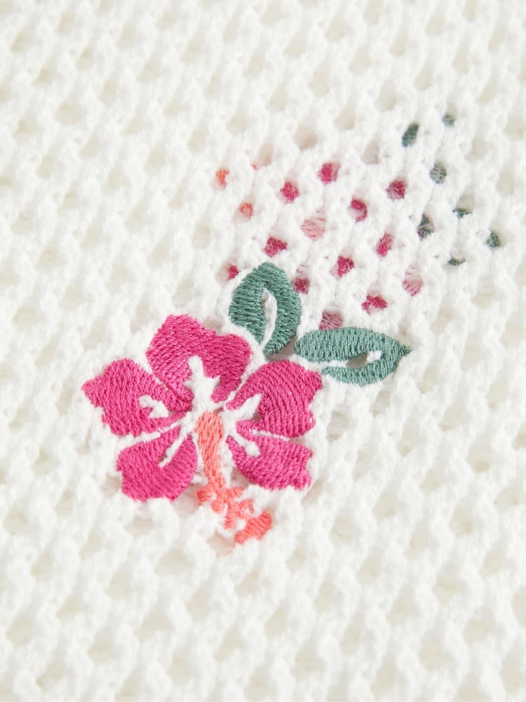 Hollister Embroidered Crochet Beach White Cover-Up - Bild 5 von 5