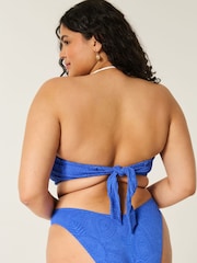 Hollister Blue Bandeau Crochet Bikini Top - Image 2 of 5