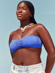 Hollister Blue Bandeau Crochet Bikini Top - Image 4 of 5