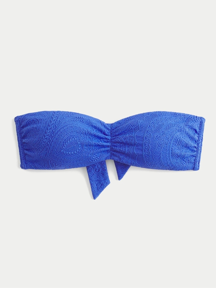 Hollister Blue Bandeau Crochet Bikini Top - Image 5 of 5