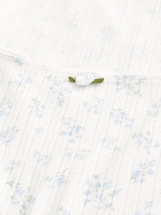 Hollister Cotton Pointelle Square Neck Shirt Sleeve White T-Shirt - صورة 5 من 5